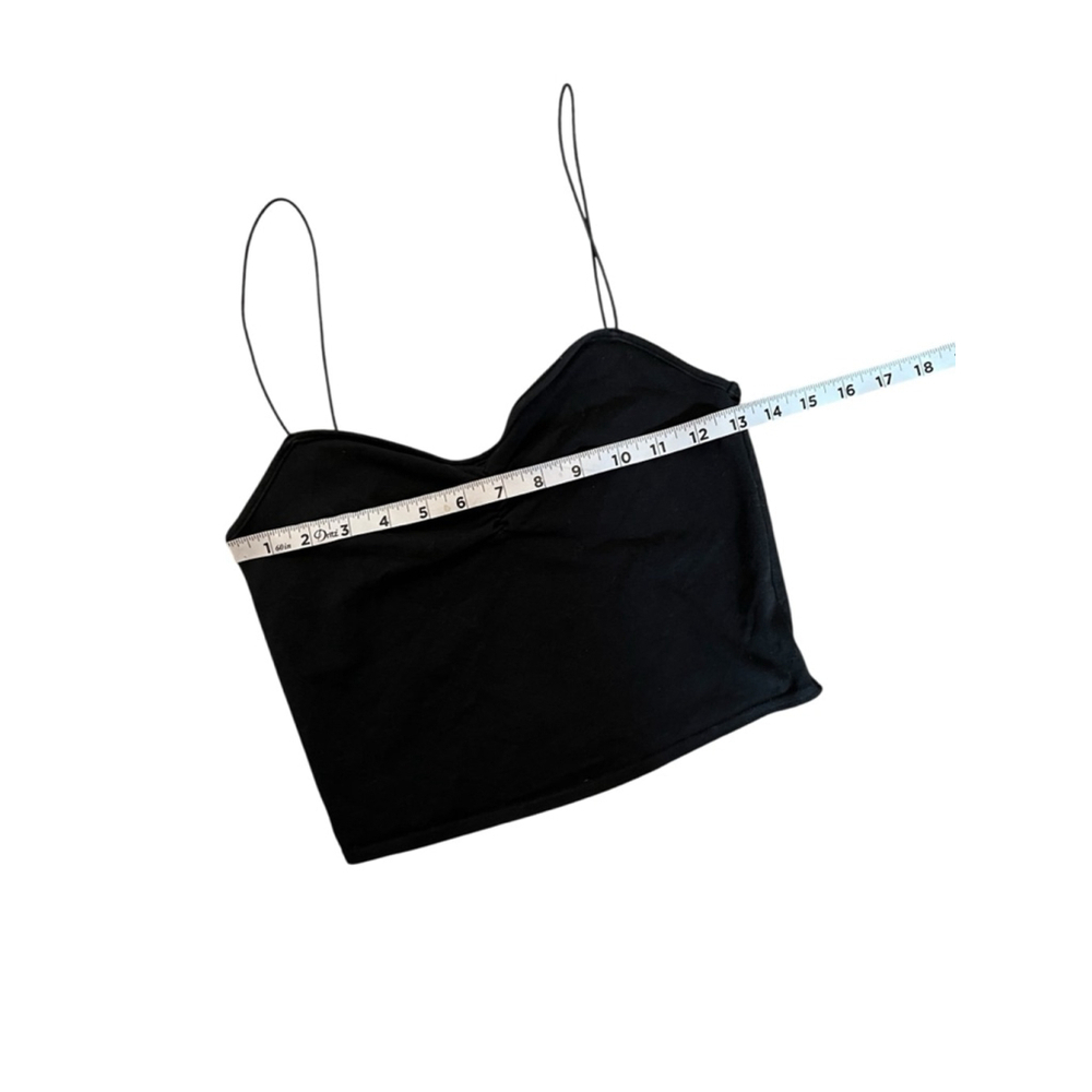 OUT FROM UNDER BY URBAN OUTFITTERS Black Cropped Stretch Elastic Strap Tank Top - Picture 8 of 9